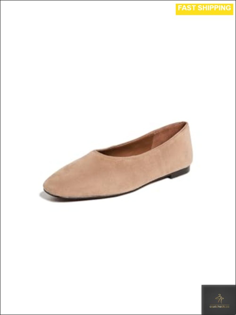 Leather Ballet Flat Square Toe Slip On Minimal Cushioning Formal Casual Shoe